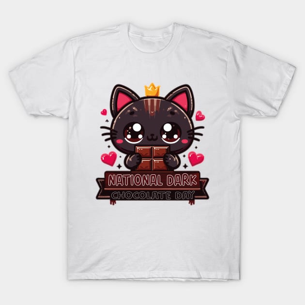 Dark Chocolate Day Cat T-Shirt by chems eddine